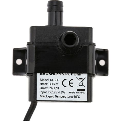 Anself Mini Ultra-Quiet Water and Oil Pump DC 12V 4.5W Brushless Waterproof Submersible for Circulating Aquarium Fountain 240 L/H Lift 300cm (1/5)