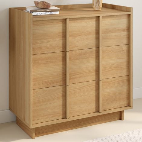 Arcón de 3 cajones ROSIE de 80 cm en diseño minimalista de haya