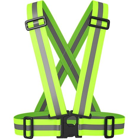Gilet réfléchissant, gilet de sécurité haute visibilité, équipement de sport haute visibilité ajustable, idéal pour les activités de plein air, la course nocturne, le jogging, la randonnée, le cyclism (1/5)