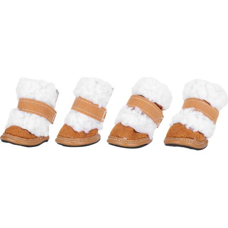 Chaussures d'hiver pour animaux de compagnie, bottes chaudes d'extérieur antidérapantes, protège-pattes pour chien avec fermeture auto-agrippante (kaki n° 4) (1/5)