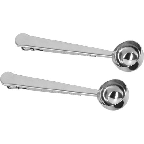 Lot de 2 cuillères à café à clip, aspect mat, finitions soignées, style classique et moderne, matériau de qualité alimentaire, cuillère à café (1/5)