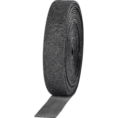TOOLCRAFT KL16X3000C Klettband zum Bündeln Haft- und Flauschteil (L x B) 3000 mm x 16 mm Schwarz 2 (1/5)