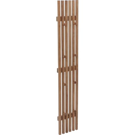 MCA Panel para abrigos HHG-390, perchero de pared, barra para abrigos, perchero de madera, 8 ganchos, madera maciza, 120 x 21 cm, roble (1/5)
