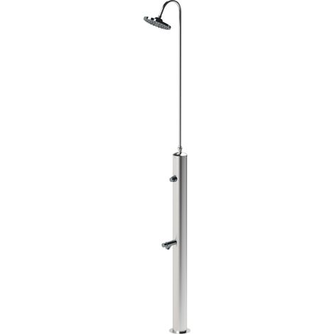 Doccia da Giardino con Pulsante Temporizzato su Doccia e Lavapiedi Minijet-P Inox Anodizzato (1/5)