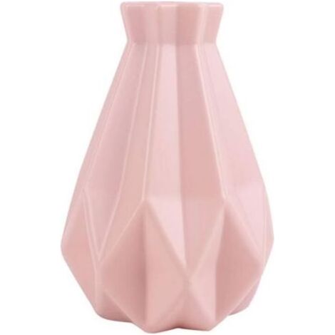 Vase à fleurs décoratif pour la maison, vase en plastique blanc imitation céramique - Rose (1/5)