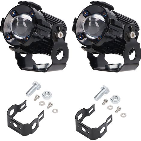 Paire de projecteurs LED 30W 60W feux de route/croisement jaune blanc étanches IP67 pour moto quad côte (1/5)