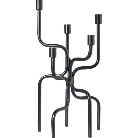 Portacandele per 5 candele Decorazione nero Porrtela
