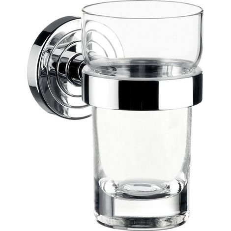 Porte-verre POLO Verre en crystal clair chromé