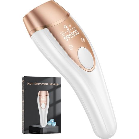 21J Épilateur Lumière Pulsée, IPL Épilateur Laser avec Fonction de Refroidissement, Salon à la Maison,9 Niveaux Laser Epilation pour Femme et Homme, Corps Aisselles, Blanc (1/5)