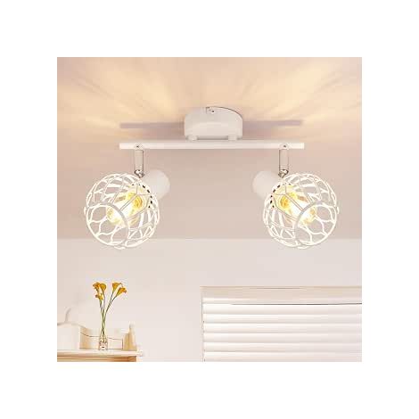 ZMH Spot Plafond LED 2 Éclairages Luminaire Blanc E14 Métal 350° Pivotable Lampe Cuisine Projecteur Plafond Couloir Plafonnier Sans Ampoule (1/5)