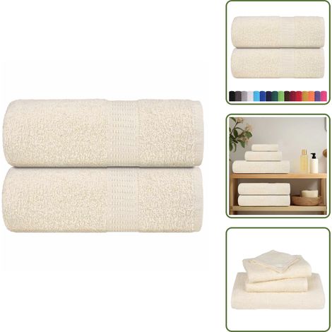 Gästetücher 2 Stk. Creme 30x50 cm 360 g/m² 100% Baumwolle - Gästetuch - Gästetücher - Gästehandtuch - Handtuch (1/5)