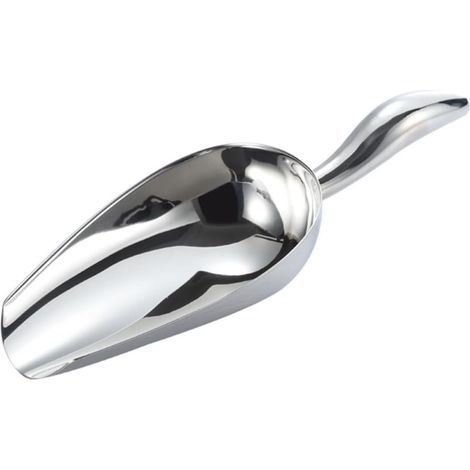 Pelle à Glace Ustensile Cuisine Argenté en Acier Inoxydable Épaissie avec Bord Lisse et Poignée pour Glaçons et Farine, pour Bar et Stockage (1/5)