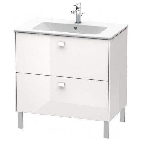 Duravit Meuble sous-lavabo Brioso sur pied 82,0 x 47,9 cm, avec 2 tiroirs, avec découpe pour siphon et tablier, pour lavabo ME by Starck 233683, Couleur (avant/corps): Taupe Matt Décor, Poignée Taupe Matt - BR440209191