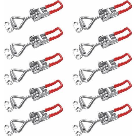 10 Pack Latch, Box Latch, Lever Latch, Holding Capacity, Door Latch, Corner Lock, Small Toggle Latch for Boxes, Cabinet, Door, Suitcase