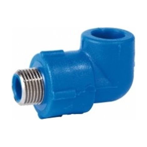 Gomito a 90° filettato maschio 20 x 1/2" in polipropilene Prandelli