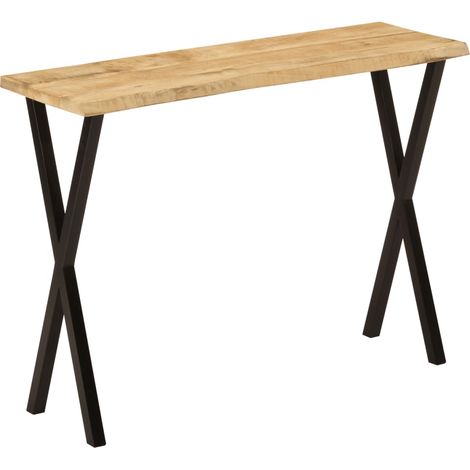 Konsolentisch mit Baumkante 105x33x76 cm Massivholz Mango