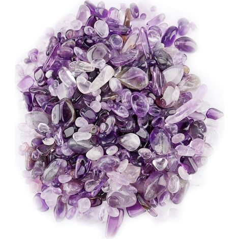 Éclats De Quartz Naturel - 500g - Pierre Brute Polie - Décoration Intérieure Et Aquarium - Violet (1/5)