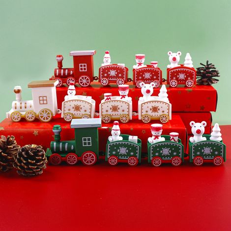 Ornement De Train De Noël - En Plastique - Pour Décoration De Table Et Étagère - 19,5 X 4,6 Cm - 1 Pièce (1/5)