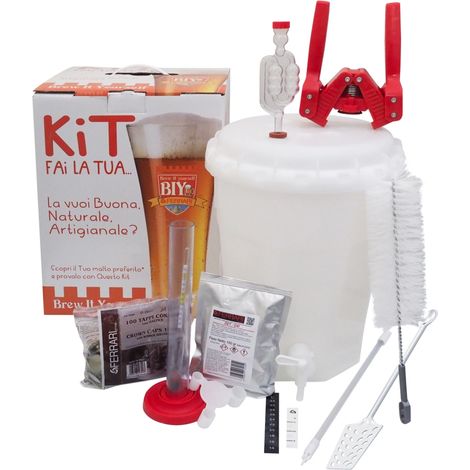 kit birra artigianale mini biy lux con fermentatore da 13,5 litri - ferrari group