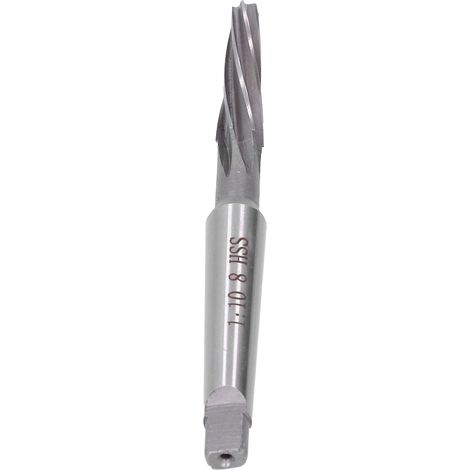 1:10 reamer for screw presses, high-speed steel tapered shank screw reamer specifications: 8 = small end 6  blade length 40  10 large end (1/5)