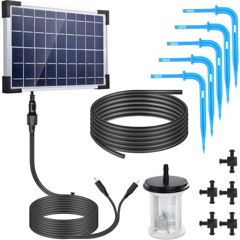 Sistema automático de riego por goteo solar, batería de 2200 mAh, 7 modos, IP65, para 30 macetas. (1/5)
