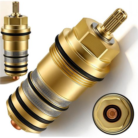 94282000 Cartouche Thermostatique en Laiton 3/4" Cartouche Thermostatique Douche Remplacement Mitigeurs Baignoire 2/3 Trous Précise ±1°C (1/5)