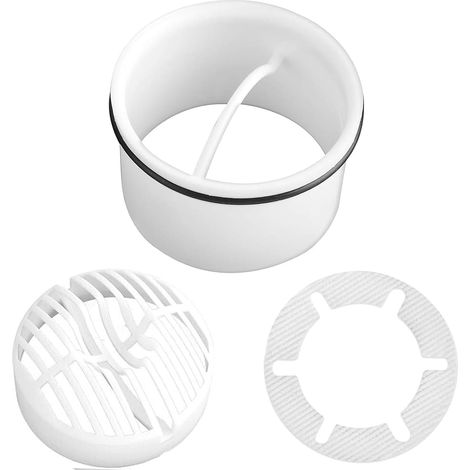 Desagüe de ducha, tapa de desagüe de ducha, compatible con tapón de desagüe, trampa de olores, tubo de inmersión con junta, filtro de pelo, desagüe de ducha, recolector de pelo (1/5)
