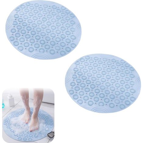 2xbleu30x30cm Tapis de Baignoire Antidérapant,Tapis de Douche Antiderapant,Tapis de Douche Séchage Rapide