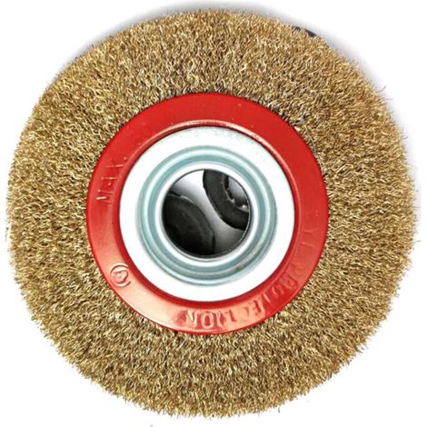 Brosse à roue métallique de 6 pouces en acier inoxydable, pour meuleuse d'établi, polissage, ébavurage, rouille et élimination de la peinture (1/5)