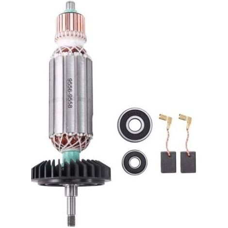 Ersatz-Ankerrotor (220–240 V) für MAKITune Winkelschleifer 9556, 9557, 9558, 9556NB, 9556HN, 9557NB, 9557HN, 9558NB, 9558HN (1/5)