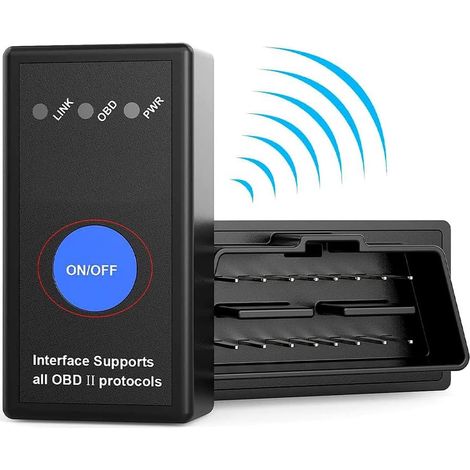 Appareil de diagnostic OBD-II universel pour voiture, avec interrupteur marche/arrêt, indicateur de panne, facile à installer et à utiliser, Bluetooth 4.0 (compatible avec Android et iOS) (1/5)