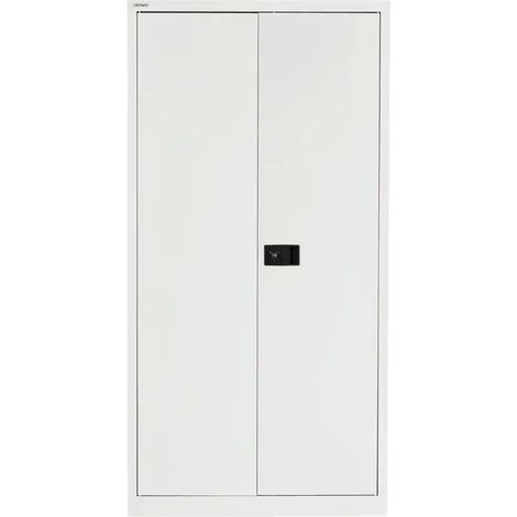 Bisley Regular Steel Door Cupboard Lockable with 3 Shelves - Chalk (1/3)