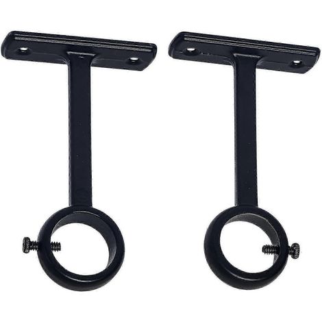 Filiyano-Supports de tringle à rideaux à fixer au plafond, en alliage d'aluminium robuste pour tringles de 2,5 cm (1 pouce), lot de 2, noirs (1/5)