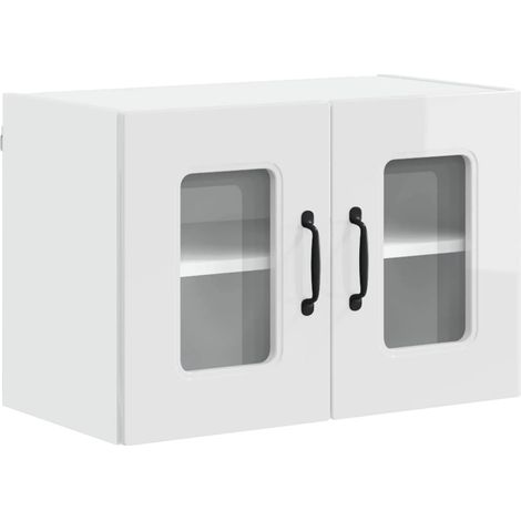 Armadio da cucina moderno spazio di archiviazione 60 x 31 x 40 cm in legno multistrato bianco lucido 020053651