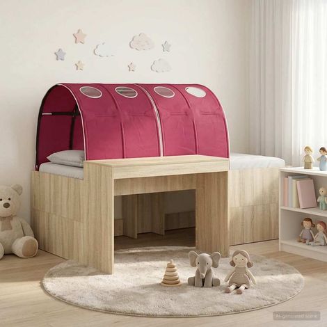 vidaXL Letto con Tunnel 3 pz Rovere Sonoma e Rosso (1/5)