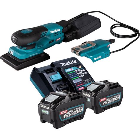 Makita BO 005 CGT201 Levigatrice orbitale a batteria 40 V max. 80 x 130 mm 3,0 mm di corsa Brushless + 2x batteria ricaricabile 5,0 Ah + caricabatterie (1/5)