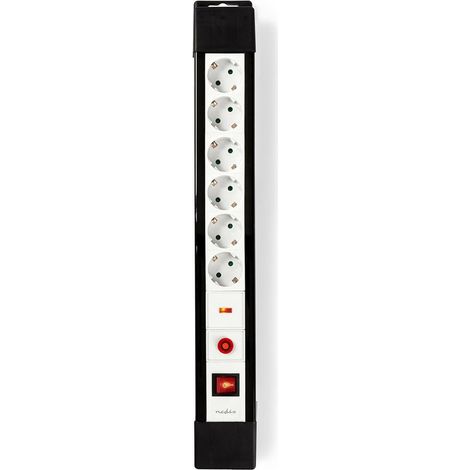 Nedis EXS630SPF1PRO regleta 6 enchufes negro blanco