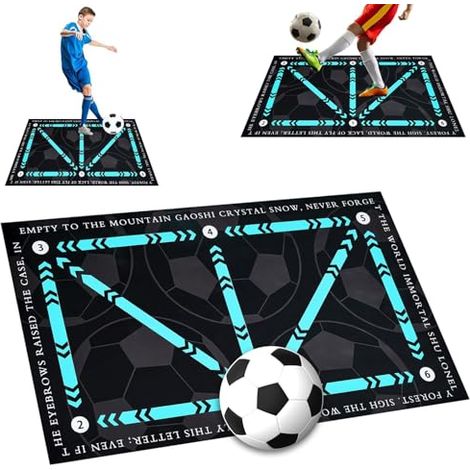 Fußballtrainingsmatte, rutschfeste und geräuscharme Fußballmatte, Trainingsgerät zur Verbesserung des Dribblings, 50 x 80 cm