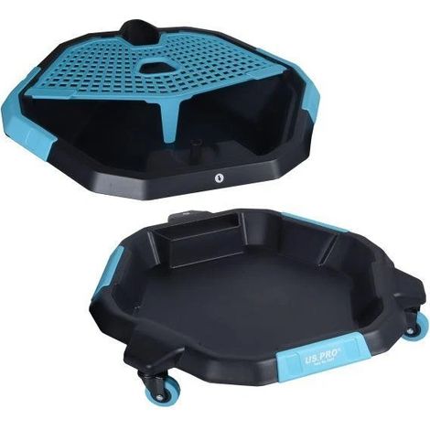 US PRO Oil Drainer Oil Pan 8L Water Fluid Tank Container 2 in 1 On Wheels 6249