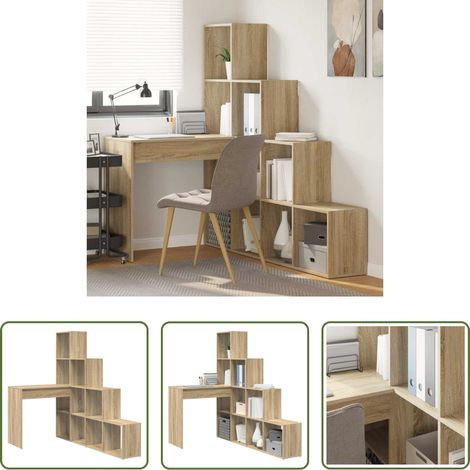 Schreibtisch mit Stauraum - Eck-Schreibtisch Sonoma-Eiche 101,5 x 149,5 x 149,5 cm (1/5)