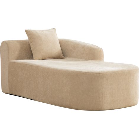 Fauteuil en Chenille beige avec Sans montage, Module kaki clair, format compact, compressible et mousse 30D (1/5)