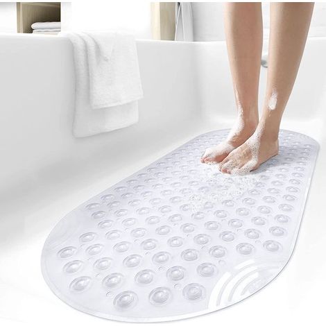Ovale rutschfeste Badematte 88 x 40 cm rutschfeste Matte für Badewanne und Dusche maschinenwaschbare Duschmatte rutschfest mit Saugnäpfen grün (1/5)