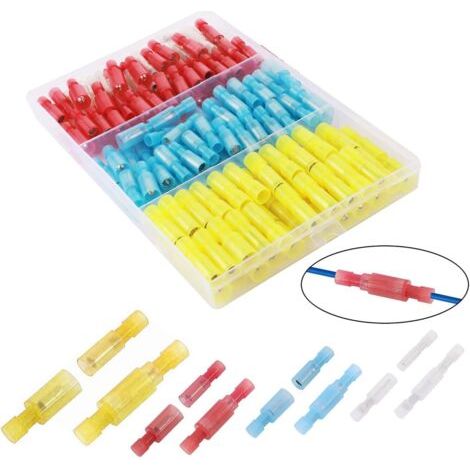 Mâle femelle paire de connecteurs rapide câblage à froid terminal de pression, 20 ensembles de chaque couleur quatre (1/5)