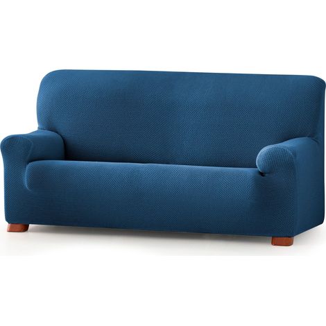 Housse de canapé bi-élastique Jacquard, Taille 3 Places, Protection complète, Respirante et réglable, Couleur Bleue, Compatible avec différents modèles de canapé, Bleu