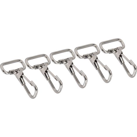 5x Mousquetons acier inoxydable 304 clips métalliques pour attache clé lien laisse chien collier largeur 29mm (1/5)