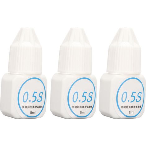 Colle pour extensions de cils (3 pièces) - Séchage rapide - Forte viscosité - 15 ml (1/5)