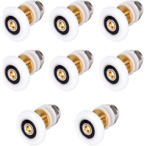 PA Sets Duschtürrollen, Rollen, Ersatzteil, Rollen/Läufer/Räder für Badezimmer-Glasschiebetüren, Edelstahl, 23 mm (1/4)