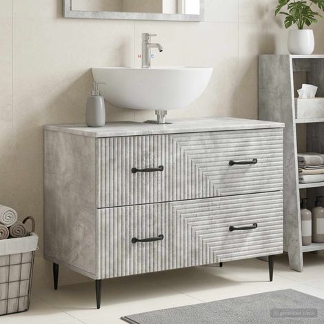 vidaXL Armadio per Lavabo da Bagno HAARLEM Grigio Cemento