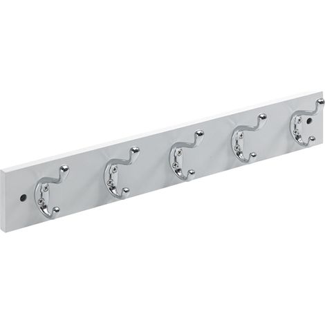 Hettich Garderobenleiste 5 Haken 50,0 x 8,0 x 7,5 cm weiß Möbelbeschläge