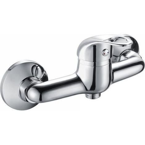 Mitigeur de douche - EDOUARD ROUSSEAU - Jocker - Design sobre - Poignée métal fine - Cartouche céramique Ø 35 mm - Chromé